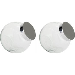 2x Glazen voorraadpotten/bewaarpotten/snoeppotten 2000 ml 17 x 17 cm - Voorraadpot