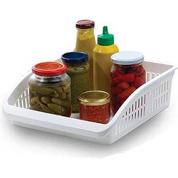 Gondol Koelkast/keuken organiser open mand - transparant - kunststof - 29 x 26 x 8 cm - Keukenkastorganizer