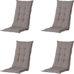 Madison -  Tuinstoelkussen Hoge Rug Panama taupe - Ca. 123x50 cm - Set van 4