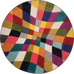 Rond Laagpolig vloerkleed - Rhumba Modern Spectro - Multi