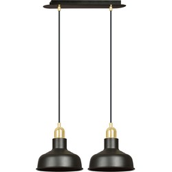 industriële hanglamp Silvestri Zwart 2-lichts