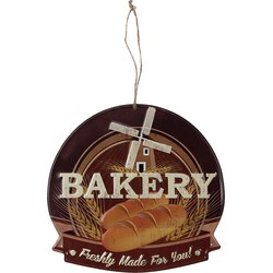 Clayre & Eef Tekstbord  38x40 cm Bruin Ijzer Bakery Wandbord