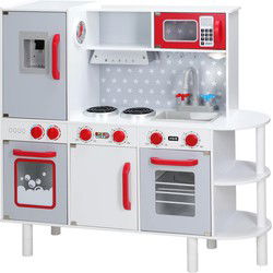 Kinderspeelkeuken hout met 38-pcs. accessoires