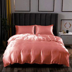 Glanzend Satijnen Dekbedovertrek Beauty Silk Oude Roze-1-persoons (140 x 200/220 cm)