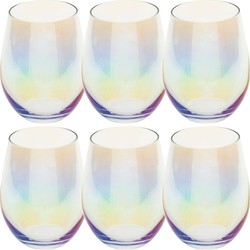 Set van 6x stuks tumbler glazen parelmoer Fantasy 540 ml van glas - Drinkglazen