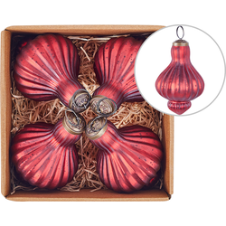 Beliani BRILLANT - Kerstballen-Rood-Glas