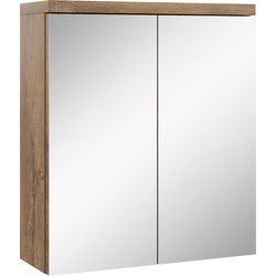 Badplaats Spiegelkast Toledo 60 x 20 x 60 cm - Bruin Eiken - Badkamerkast Badkamer