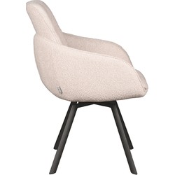 LABEL51 Eetkamerstoel Beauty - Naturel - Boucle - Black Frame