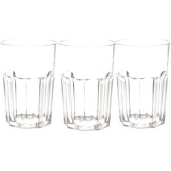 4x stuks onbreekbaar retro glas transparant kunststof 45 cl/450 ml - Longdrinkglazen