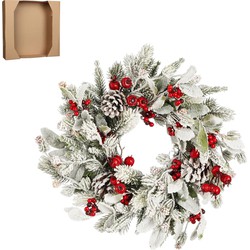 House of Seasons Belfort Kerstkrans - Ø30 cm - Groen