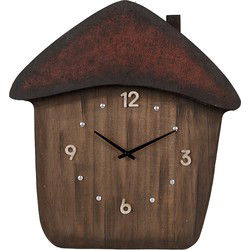 Clayre & Eef Wandklok Bruin Hout