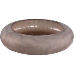 PTMD Levente Sand Carved Glass Round Bowl Ribbed