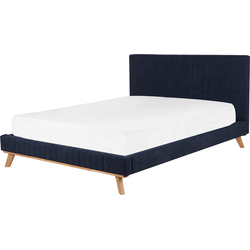 TALENCE  - Tweepersoonsbed - Donkerblauw - 160 x 200 cm - Chenille