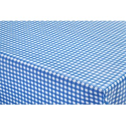 Tafelzeil/tafelkleed boeren ruit blauw/wit 140 x 300 cm - Tafelzeilen
