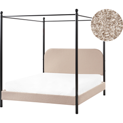 DANNEMOIS - Tweepersoonsbed - Taupe - 140x200 cm - Bouclé