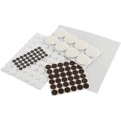 125x Zwarte en witte meubelviltjes / antislip stickers in verschillende diameters - Meubelviltjes