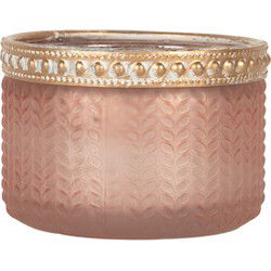 Clayre & Eef Waxinelichthouder Roze Glas
