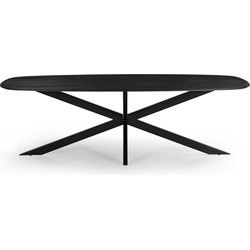 Eettafel Deens Ovaal - Zwart - 180cm - Eettafel Jordan