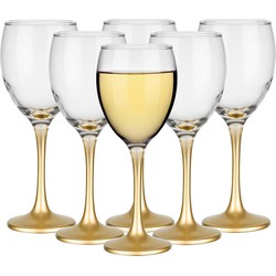 Glasmark Wijnglazen - 6x - Gold collection - 300 ml - glas - Wijnglazen