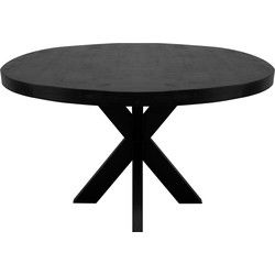 Kick eettafel Dax rond - 120cm - Zwart