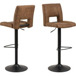 Barkruk Lichtbruin/Zwart - Zithoogte 83cm - Wistad - Set van 2