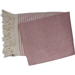 PHLOX Hamamdoek 100 x 200 cm, saunadoek, strandhanddoek, yogadoek en spa-doek, zacht, lichtgewicht, groot, Oeko-Tex gecertificeerd 100% katoen - rood