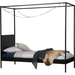 WOOOD Dani Hemelbed - Metaal - Zwart - 190x205x95