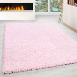 Tapijtenloods Basic Shaggy vloerkleed Roze Hoogpolig- 80x250 CM