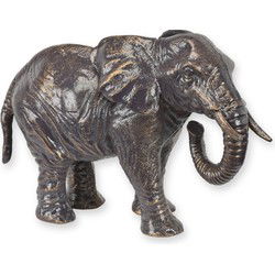 A CAST IRON SCULPTURE OF A ELEPHANT