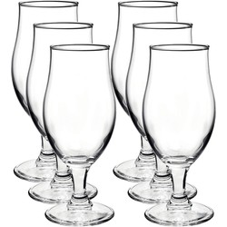 18x Speciaal bierglazen/tulpglazen transparant op voet 375 ml Executive - Bierglazen