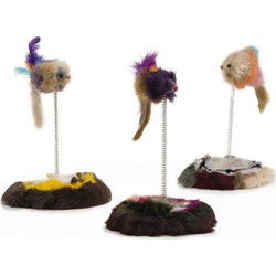 Pluche muis op springveer