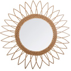 Atmosphera Wandspiegel - bloem - rotan - D50 cm - bohemian/boho - Spiegels