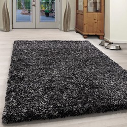 Tapijtenloods Rainbow Soft Shaggy Hoogpolig Vloerkleed Antraciet- 120x170 CM