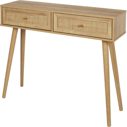 MISOU Bali Sidetable - Consoletafel - Haltafel - Woonkamer - Wandtafel - Rotan - Hout - Tafel - met Lades