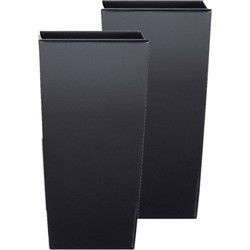 Prosperplast Bloempot Urbi - 4x - antraciet - kunststof - 32 x 32 x 61 cm - Plantenpotten