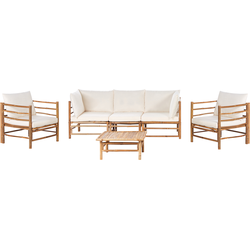 CERRETO - Loungeset 5-zits - Gebroken wit - Bamboe