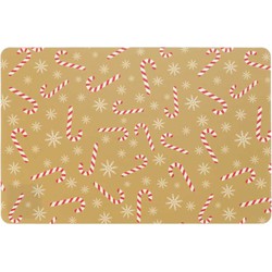 Unique Living - Placemat Xmas Lollipop 30x45cm Gold