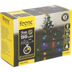 Feeric lights kerstverlichting - gekleurd - 7 m - 96 leds - batterij - Kerstverlichting kerstboom