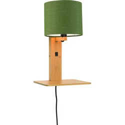 Wandlamp Andes - Bamboe/Groen - 19x24x36cm