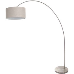 Mexlite - vloerlamp - Solva - staal - linnen metaal - booglamp - E27 - 3912ST