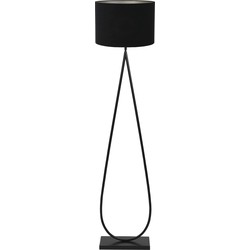 Vloerlamp Tamsu/Velours - Zwart/Zwart - Ø40x167cm
