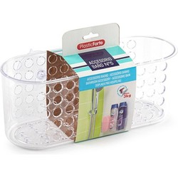 PlasticForte Doucherekje - met zuignappen - transparant - 26 x 12 cm - badrekje - Douche- en badrekjes