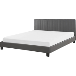 POITIERS  - Tweepersoonsbed - Grijs - 160 x 200 cm - Kunstleer