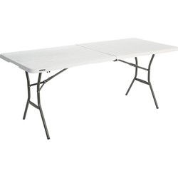 Lifetime® Kunststof tafel opvouwbaar campingtafel - Wit - 182x76x74cm