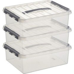 Sunware opbergbox - 3x - transparant - 10L - 40 x 30 x 11 cm - Opbergbox