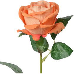Clayre & Eef Kunstbloem Roos 50 cm Oranje Kunststof