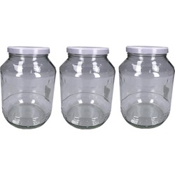 Set van 8x stuks luchtdichte weckpotten transparant glas 1700 ml - Weckpotten