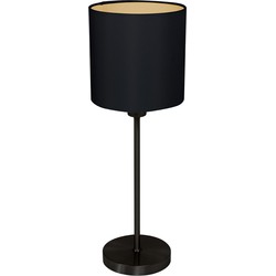 Mexlite tafellamp Noor - zwart - metaal - 20 cm - E27 fitting - 1563ZW