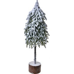 Clayre & Eef Kerstdecoratie Kerstboom 20x15x53 cm Grijs Wit Kunststof