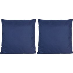8x Buiten/woonkamer/slaapkamer kussens in het donkerblauw 45 x 45 cm - Sierkussens